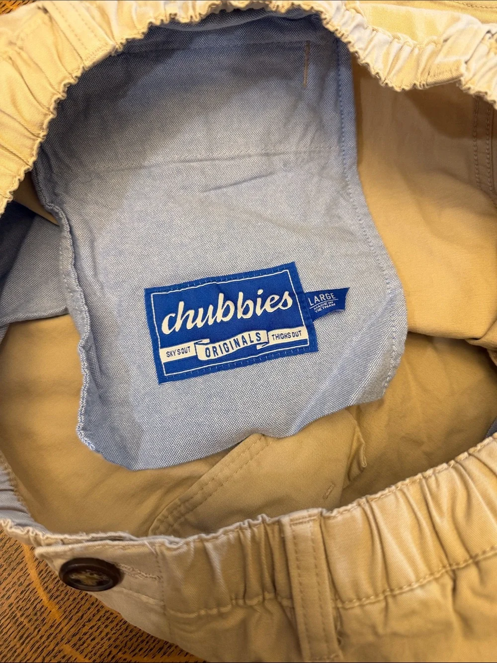 chubbies Light Khaki Elastic-Waist Flat Front Shorts